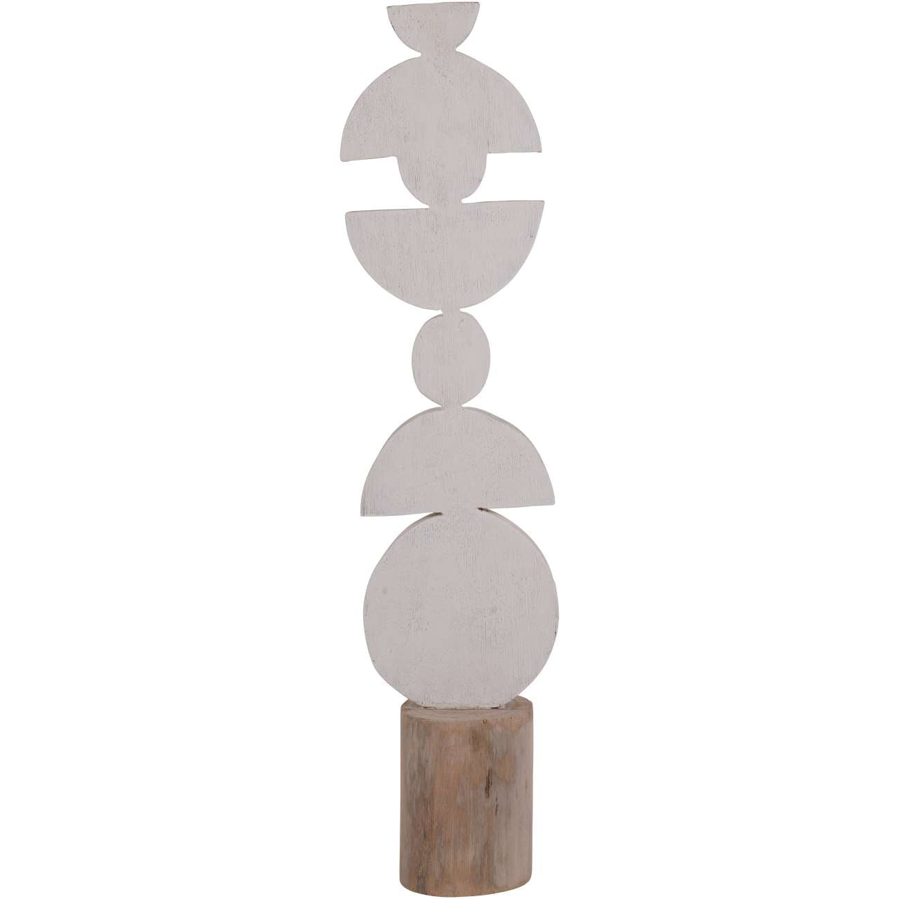 Totem White Mango Wood Sculpture Large